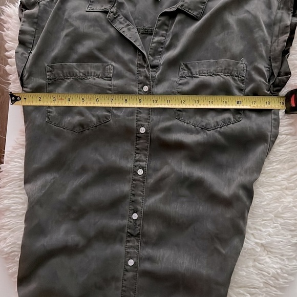 😍🛍 Sneak Peak Long Full Length Khaki Button Down Army Green Shirt Dress! Sz… - Picture 14 of 14